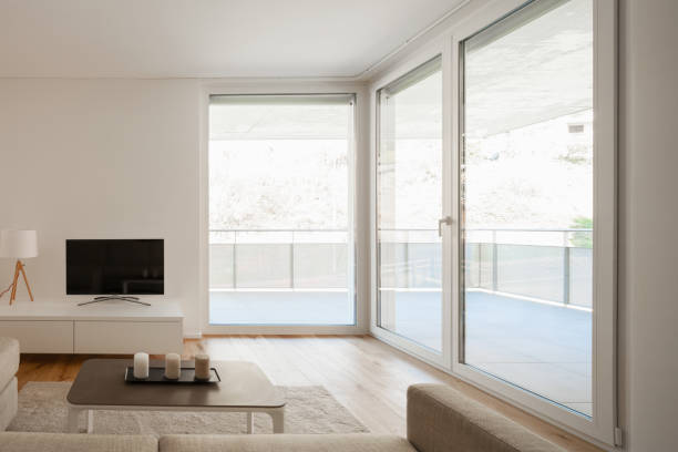 Lateral view of a minimal living stock photo