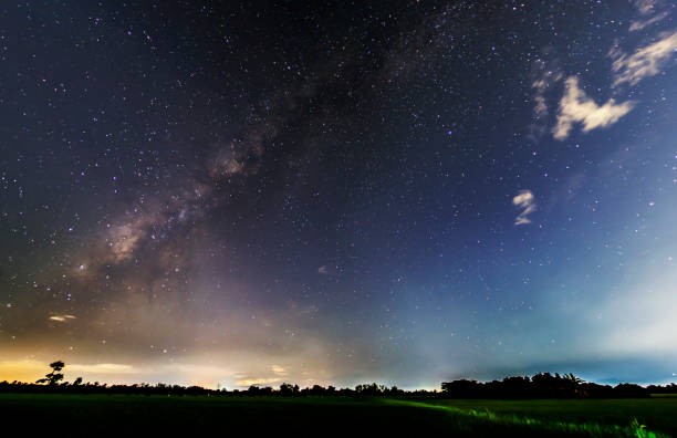 istock milkyway in the sky at night background 866498338