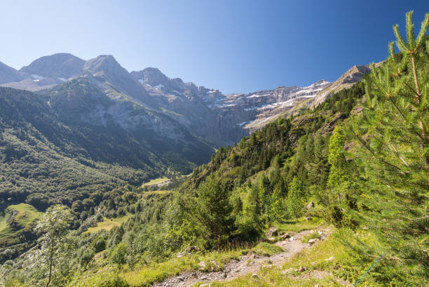 Beautiful landscape of Pyrenees mountains with famous Cirque de Gavarnie in background. Beautiful landscape of Pyrenees mountains with famous Cirque de Gavarnie in background. gavarnie stock pictures, royalty-free photos & images