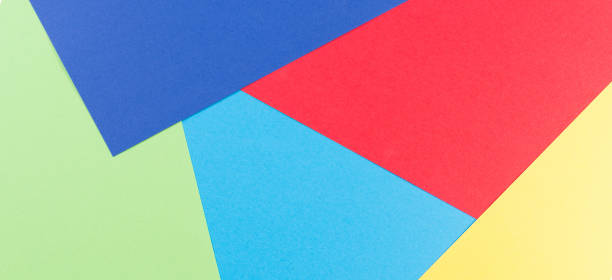 istock Color papers flat composition as banner background with yellow, green, red and blue tones 866502248