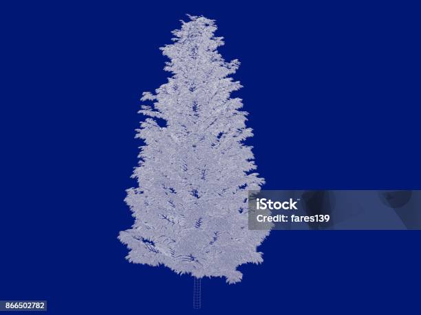 Blueprint Example Tree 3d Rendering Of An Outlined Tree Blueprint Isolated On Blue Background ...