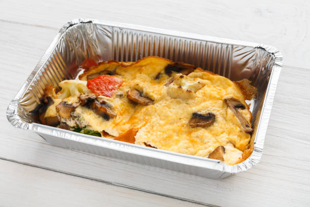 istock Healthy food take away in foil box 866506440
