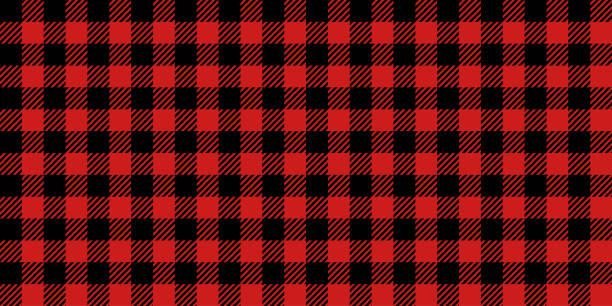 lumberjack бесшовные шаблон в красном и белом - tartan plaid textured pattern stock illustrations