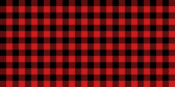 Lumberjack Seamless Pattern In Red And White Lumberjack seamless background pattern design in red and white. plaid stock illustrations