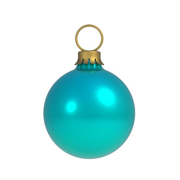 istock Blue christmas ball isolated on white background, 3D rendering 866510132