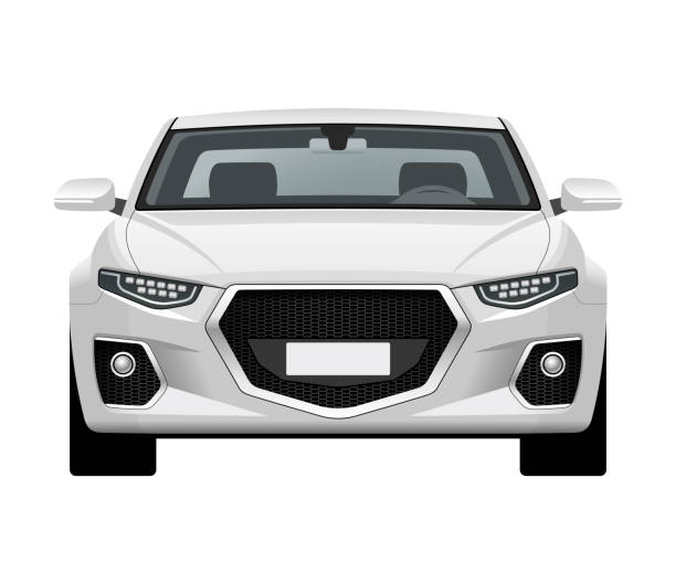 istock Modern generic car. Front view of realistic detailed vector car. Middle class sedan isolated on white background. 866512950