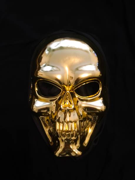 istock Happy Halloween and Day of the dead Gold skull Devil 866518574