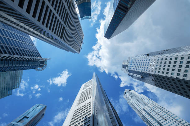 istock high building financial business area with cloud blue sky 866521776