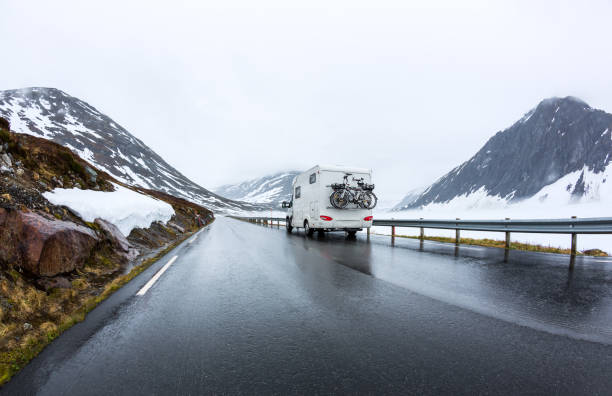 istock Caravan car travels on the highway. 866522694
