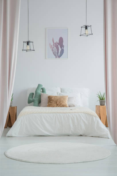 istock White carpet in simple bedroom 866523752