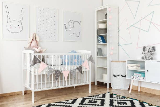 istock Bookshelf decorated with cotton balls 866529978