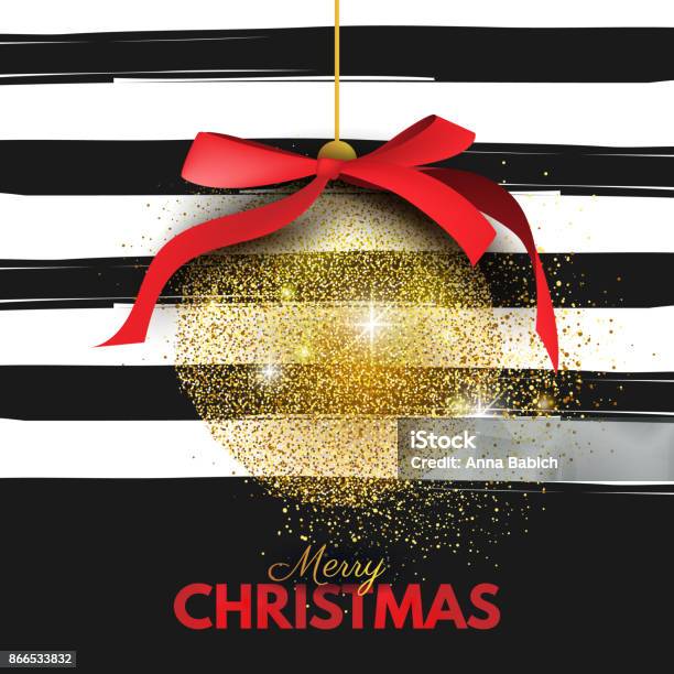 Beautiful Merry Christmas Card Template Banner Layout Design Stock Illustration - Download Image Now