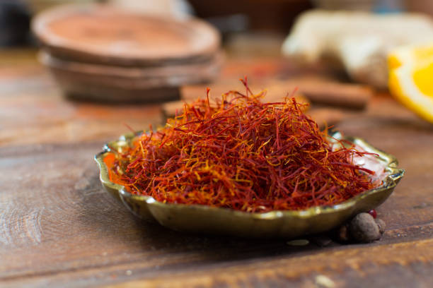 istock Real red dried saffron spice, tasty ingredient for many dishes 866534182