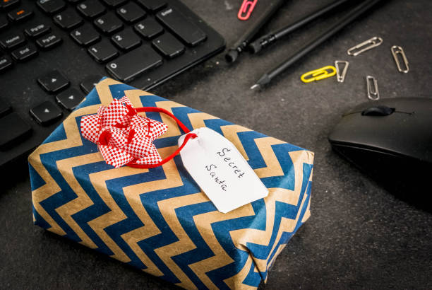 istock Office Christmas concept, secret Santa 866534584