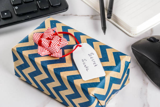 istock Office Christmas concept, secret Santa 866534616