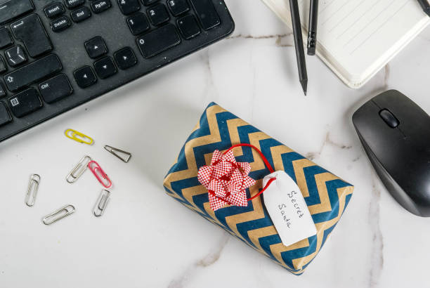 istock Office Christmas concept, secret Santa 866534872
