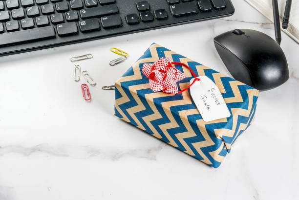 Office Christmas concept, secret Santa