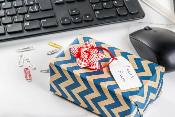 istock Office Christmas concept, secret Santa 866535002