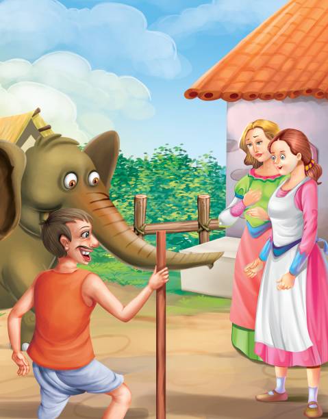 Elephant Story Stock Illustration - Download Image Now - Cartoon, Art,  Bedtime - iStock