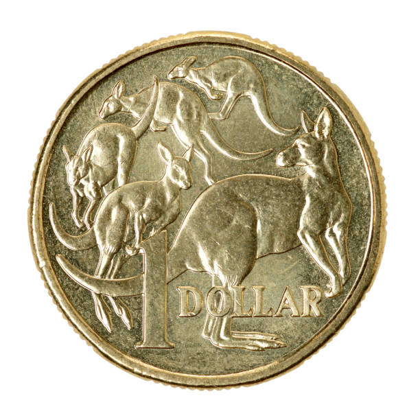 istock Australian one dollar coin currency  on white background 866547636