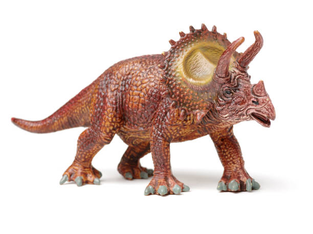 istock Styracosaurus dinosaur figure toy on white background 866549256
