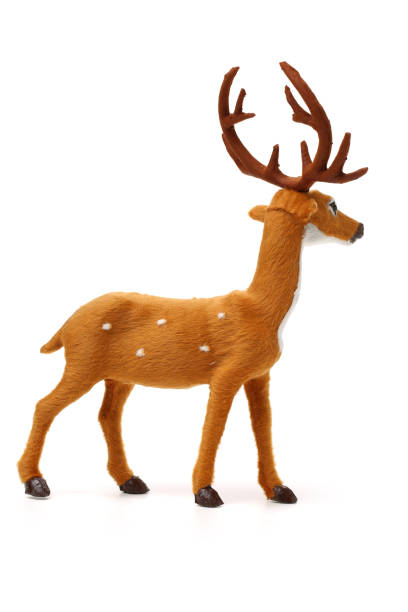 istock Toy Reindeer on white background 866552230