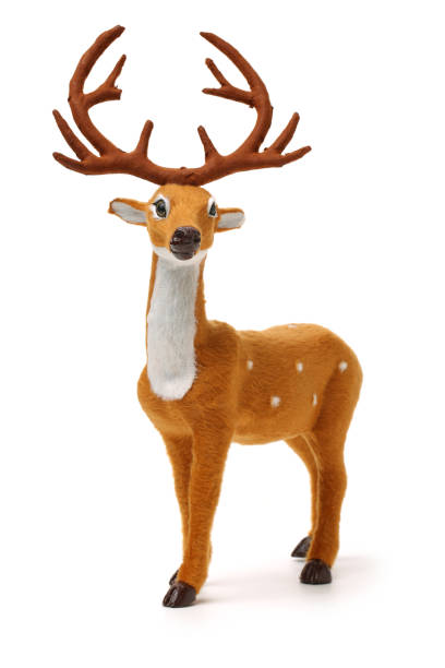 istock Toy Reindeer on white background 866552320