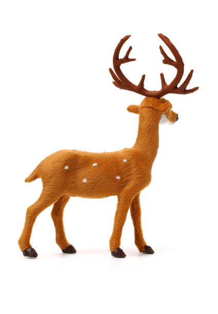 istock Toy Reindeer on white background 866552442