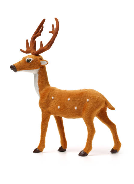 istock Toy Reindeer on white background 866552524