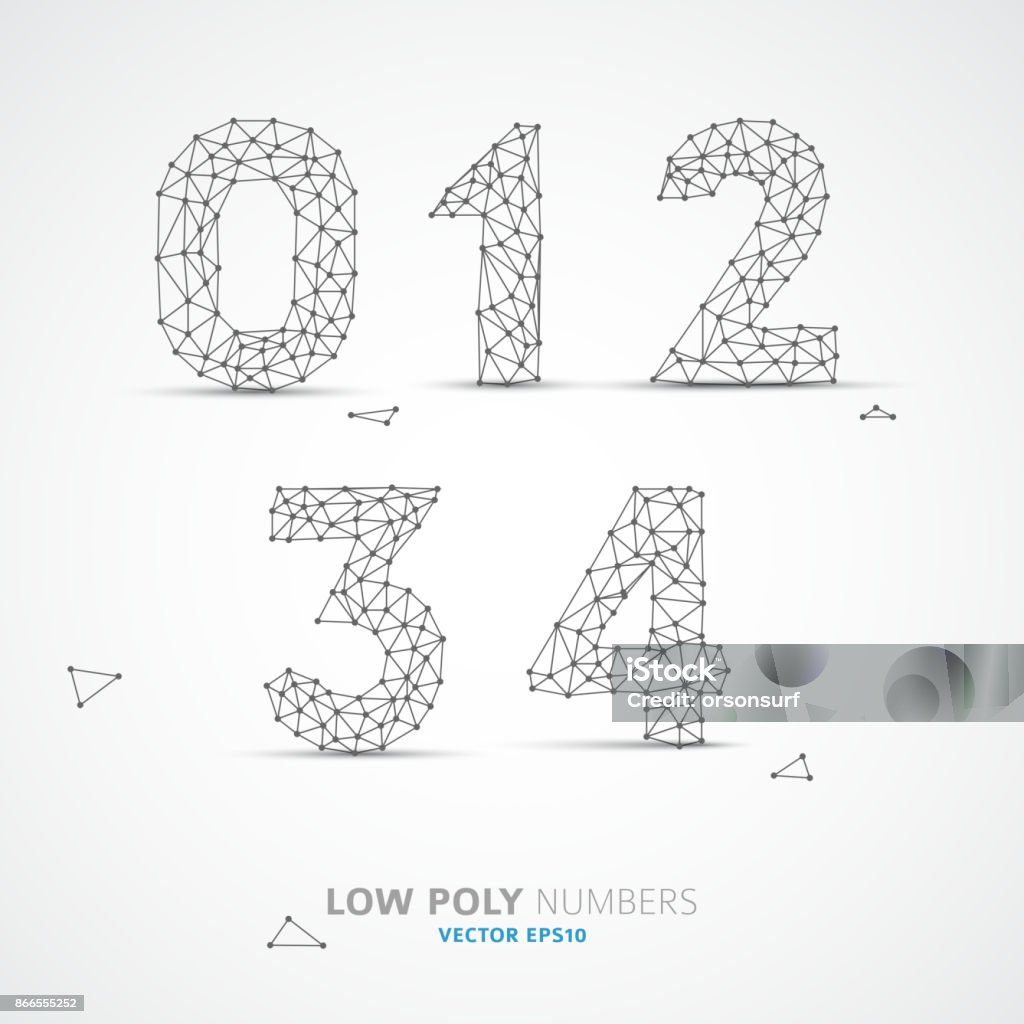 Low Resolution Image Numbers Vector Low Poly Numbers Font Stock Illustration - Download Image Now ...