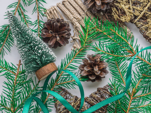 istock Wrapped vintage gift box. Christmas concept. Copy space 866556028