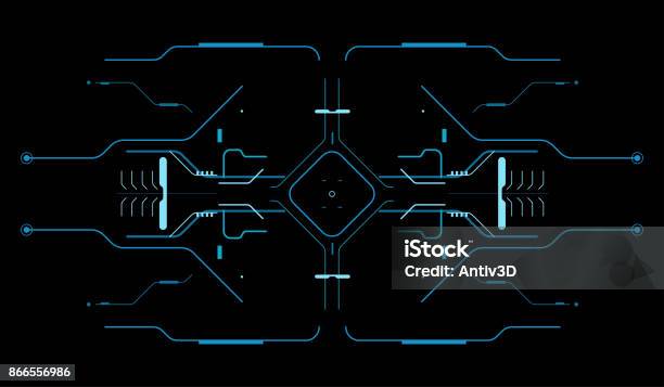 A Sight On A Spaceship Game Interface Scifi Ui Interface Stock Illustration - Download Image Now