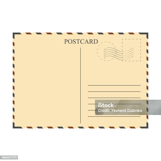 Vintage Postcard Template Stock Illustration - Download Image Now - Postcard, UK, Blank