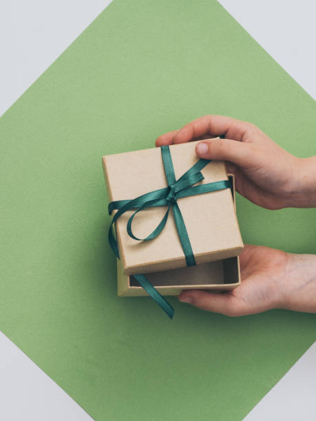 istock Wrapped vintage gift box. Christmas concept. Copy space 866557472