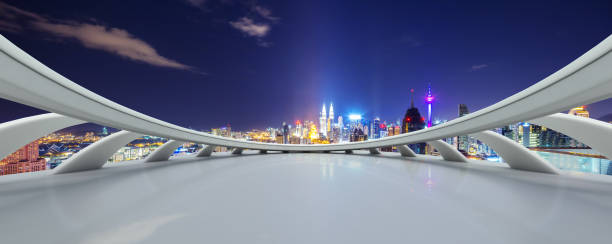 istock empty marble floor with cityscape of modern city 866561778