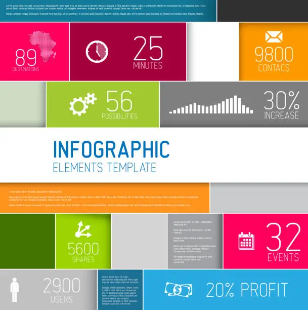 Vector illustration of Vector abstract rectangles infographic template