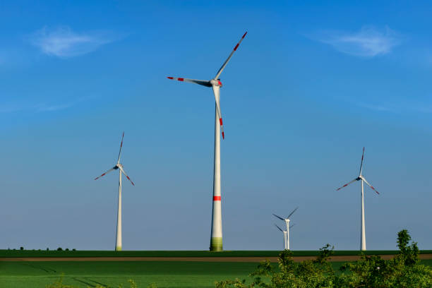istock Production of alternative energy, wind generators in summer. 866567990
