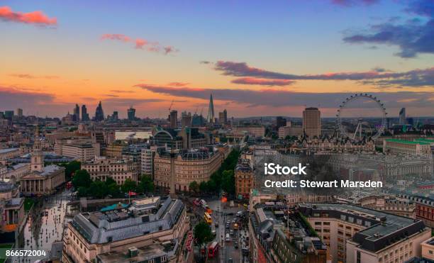 The London Skyline Stock Photo - Download Image Now - Millennium Wheel, Trafalgar Square, Urban Skyline