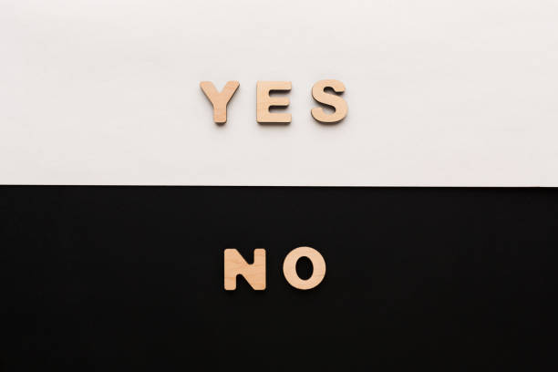 istock Words Yes and No on contrast background 866574568
