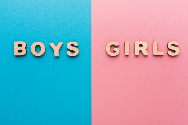 istock Words Boys and Girls on bright backgrounds 866574724