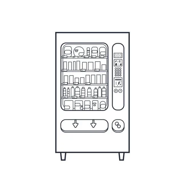 Vector illustration of Lineart vector vending machine