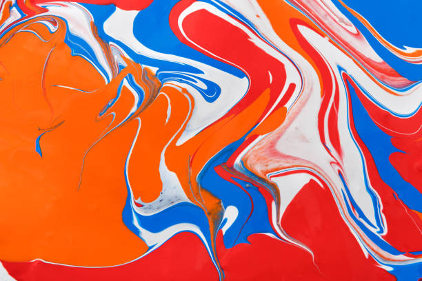 istock Liquid marbling acrylic paint background. Fluid painting abstract texture 866583270