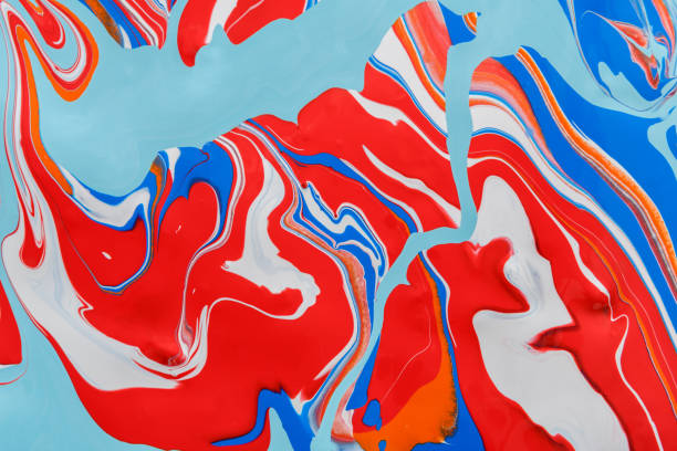 istock Liquid marbling acrylic paint background. Fluid painting abstract texture 866583402