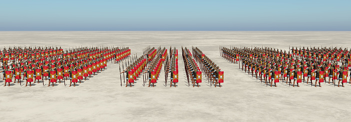 Computer generated 3D illustration with Roman legionaries of ancient Rome