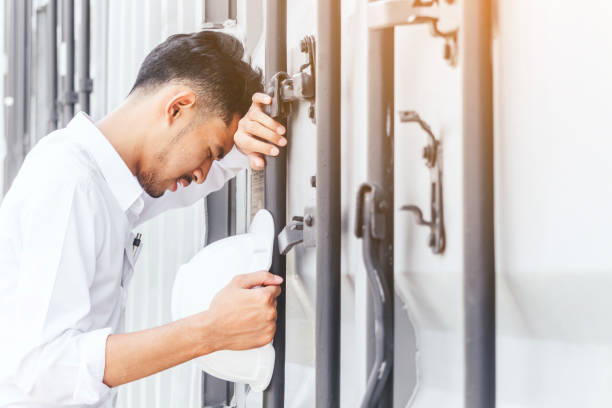 istock Tried Asian engineer man at the construction site 866585046