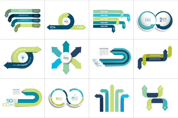 Mega set of various arrows infographic concepts. vector art illustration