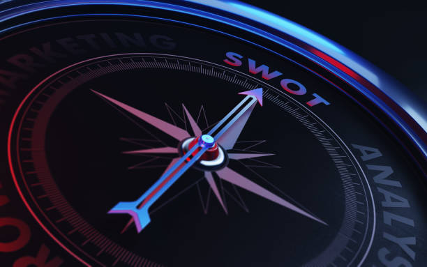 istock Swot Analysis Concept: Arrow of A Compass Pointing Swot Text 866600050
