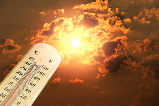istock Thermometer with hot temperature weather 866601416