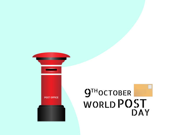 welt-post-tag, 9 oktober - day calendar historic world event event stock-grafiken, -clipart, -cartoons und -symbole