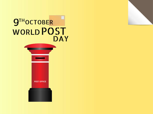 welt-post-tag, 9 oktober - day calendar historic world event event stock-grafiken, -clipart, -cartoons und -symbole